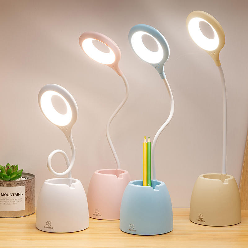 Nerius YS-TLWG000012 6W USB LED Desk Lamp - Flexible Reading Light with Pen Holder Phone Holder